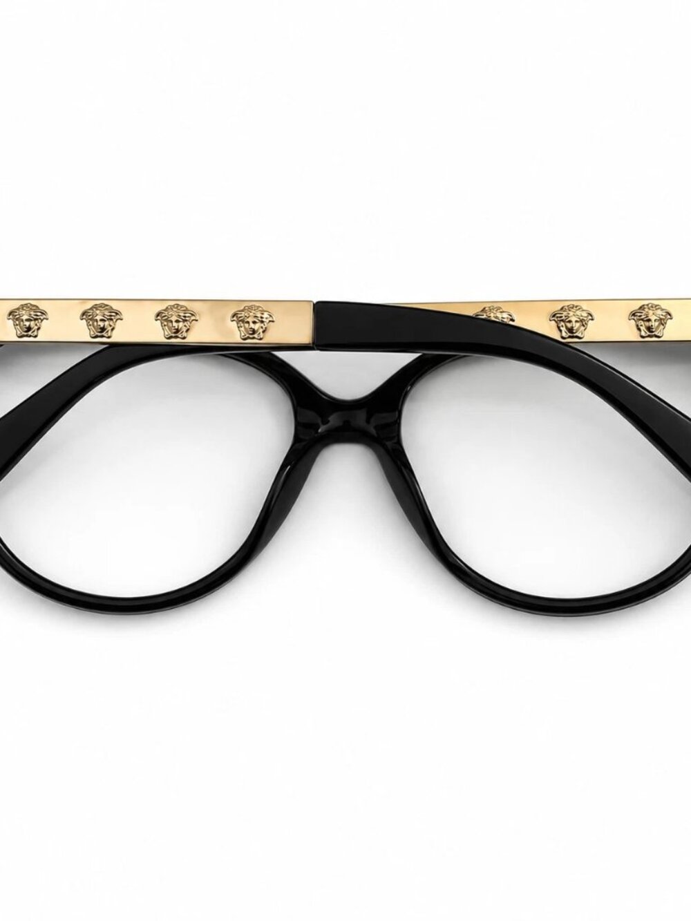 Versace Cat Eye Frame (Authentic with Authenticity Card) 55,18,140, Black & Gold - Picture 3 of 7